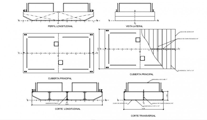 2 d cad drawing of pontoon auto cad software