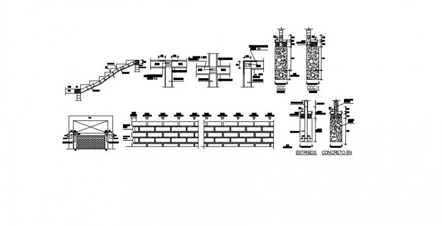2 d cad drawing of property details brick wall auto cad software