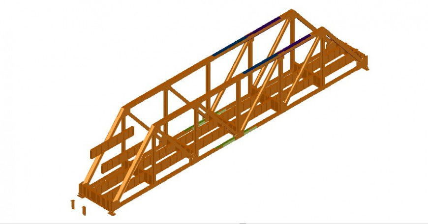 2 d cad drawing of railway  bridge canal Auto Cad software