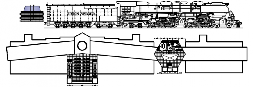 2 d cad drawing of railway station Auto Cad software