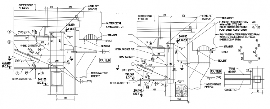 2 d cad drawing of rainwater harvesting system auto cad software