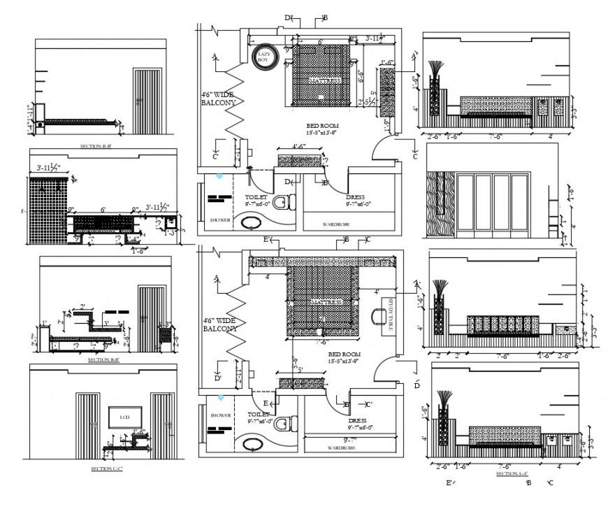 2 d cad drawing of residence plan section auto cad software