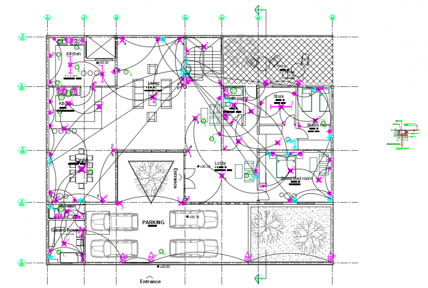 2 d cad drawing of residential plan auto cad software