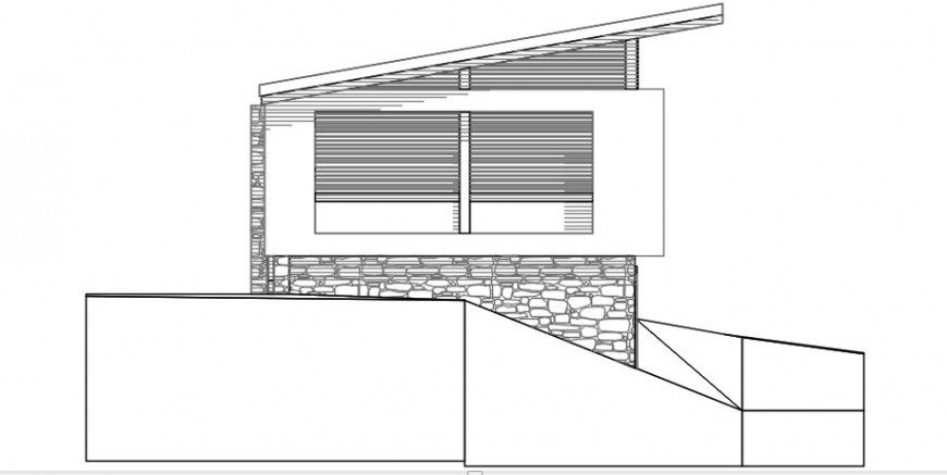 2 d cad drawing of right side elevation auto cad software