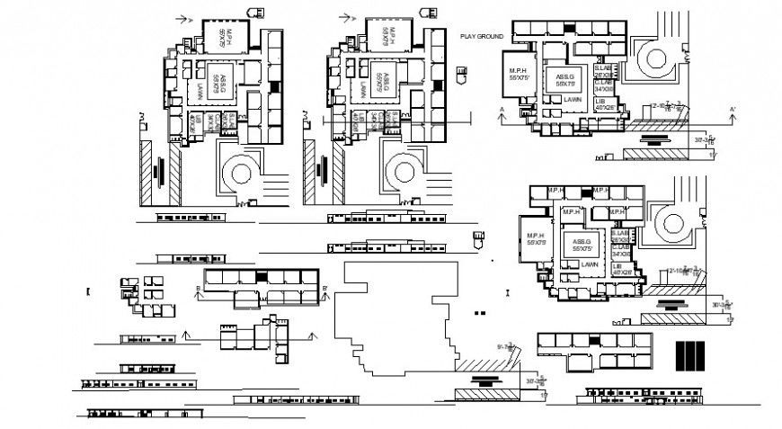 2 d cad drawing of school 7 Auto Cad software
