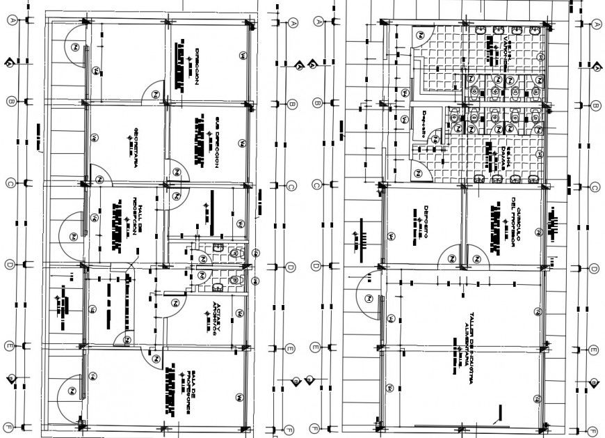 2 d cad drawing of school classroom Auto Cad software