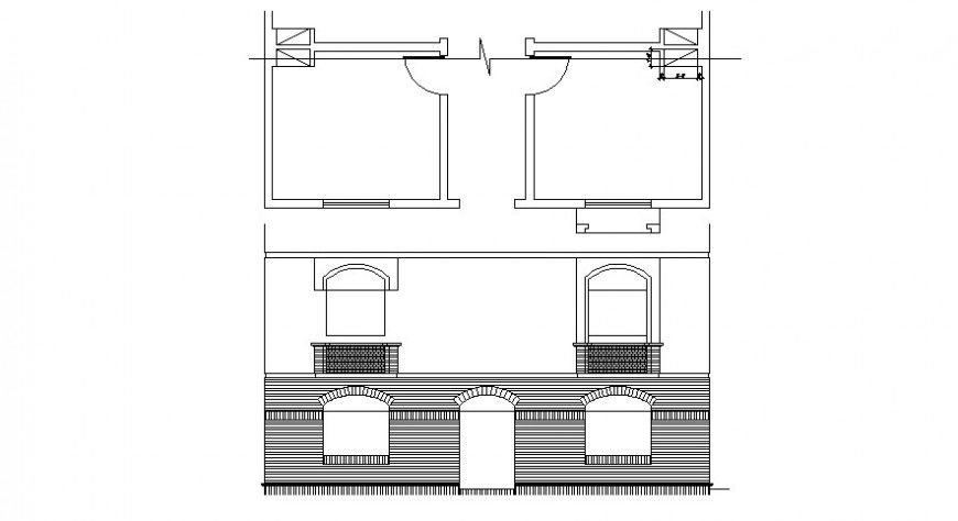 2 d cad drawing of school entrance Auto Cad software
