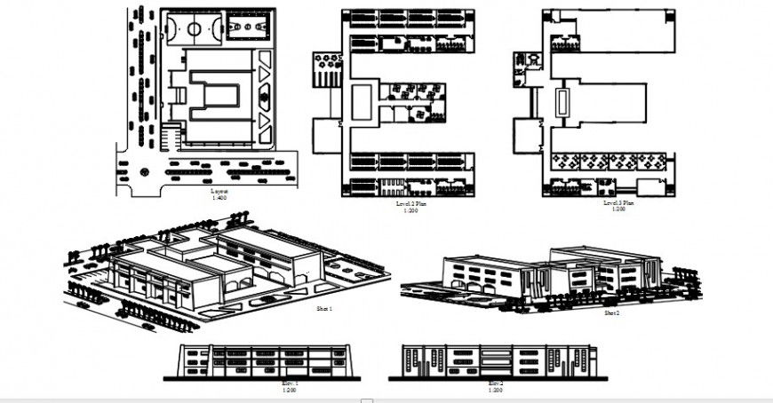 2 d cad drawing of school final plan drawing auto cad software