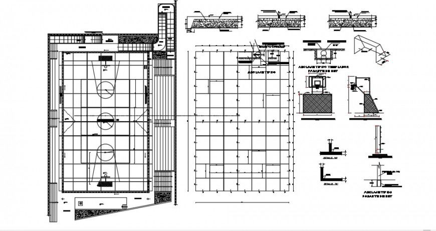 2 d cad drawing of secondary school education cross section auto cad software