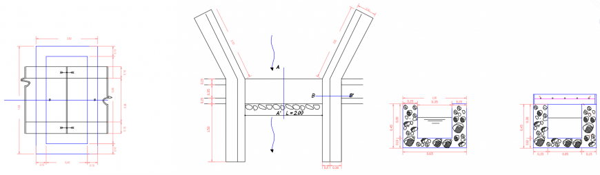 2 d cad drawing of section irrigation auto cad software