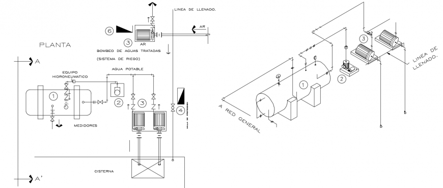 2 d cad drawing of sections gas cylinder auto cad software