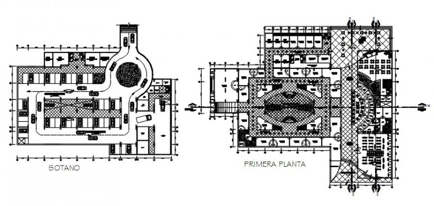 2 d cad drawing of Shopping center auto cad software