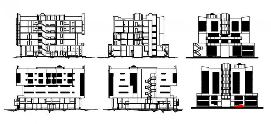 2 d cad drawing of shopping center front elevation auto cad software