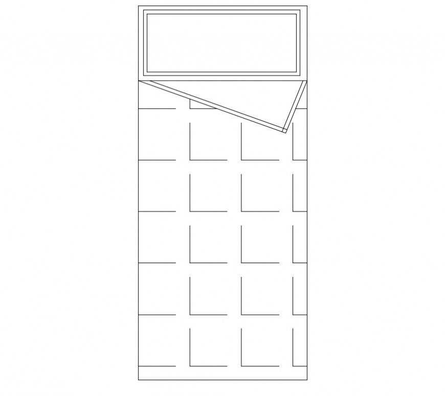 2 d cad drawing of single clinic bed auto cad software