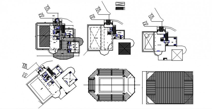 2 d cad drawing of sports center view auto cad software