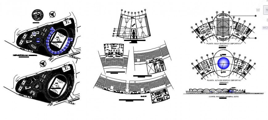 2 d cad drawing of sports university plan auto cad software