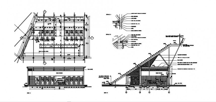 2 d cad drawing of stadium cafeteria elevation auto cad software