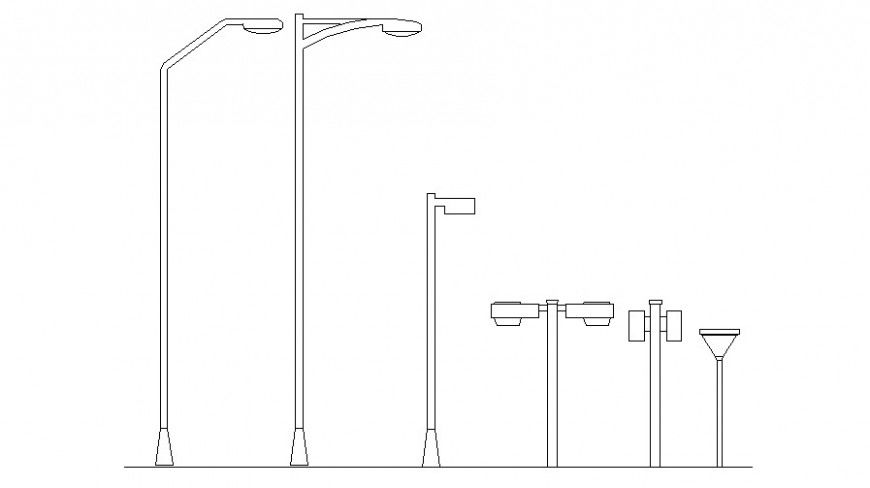 2 d cad drawing of street lights Auto Cad software