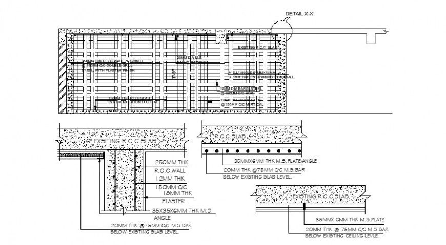 2 d cad drawing of strong room section Auto Cad software