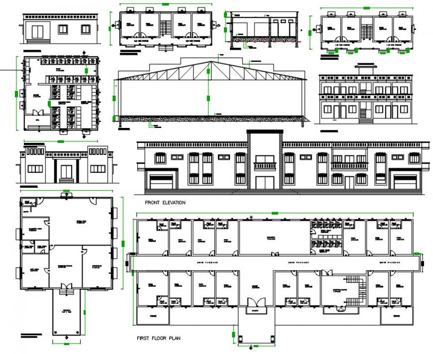 2 d cad drawing of sub 2 house elevation Auto CAD software