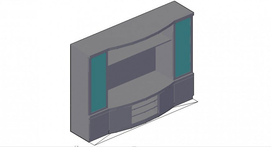 2 d cad drawing of television unit Auto Cad software