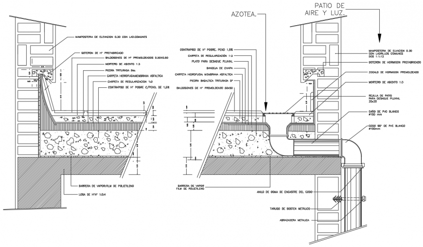 2 d cad drawing of terrace with insulation auto cad software
