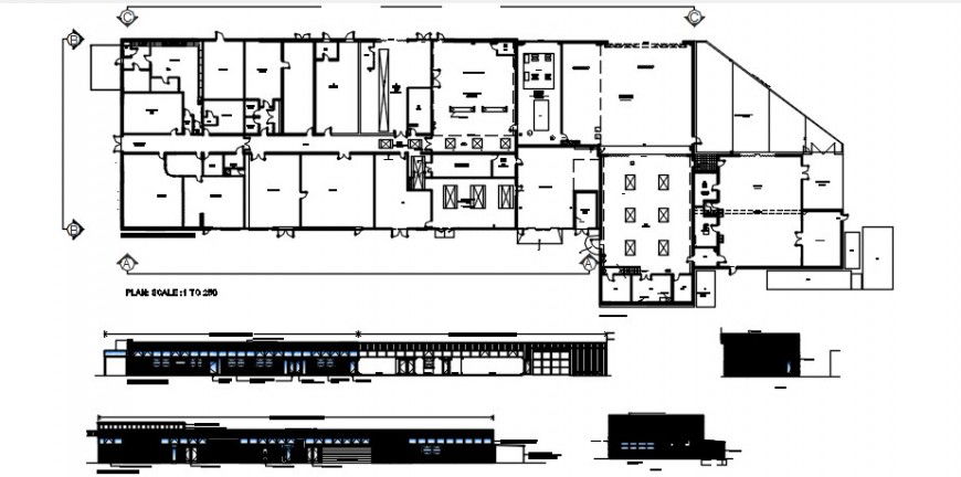 2 d cad drawing of the home plan and elevation auto cad software