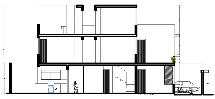 2 d cad drawing of the section auto cad software