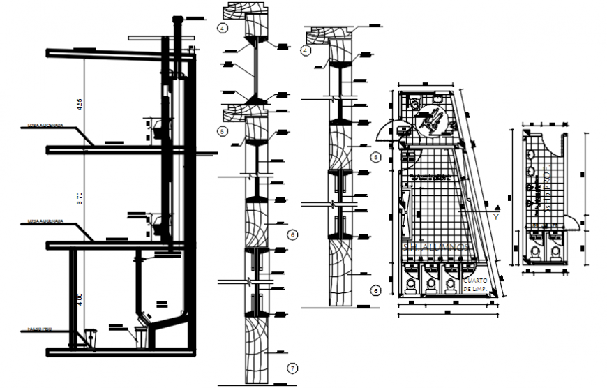 2 d cad drawing of toilet area Auto Cad software