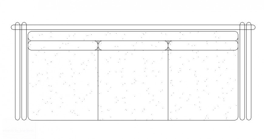 2 d cad drawing of top 3 seater sofa elevation Auto Cad software