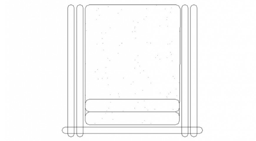 2 d cad drawing of top bed elevation Auto Cad software