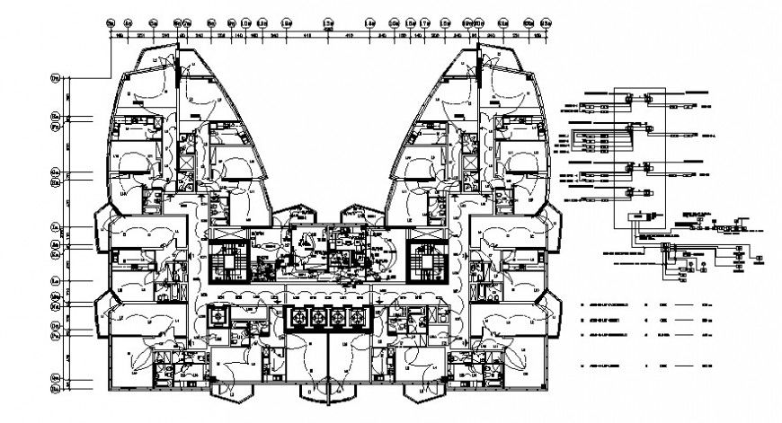 2 d cad drawing of typical floor flat 3 Auto Cad software