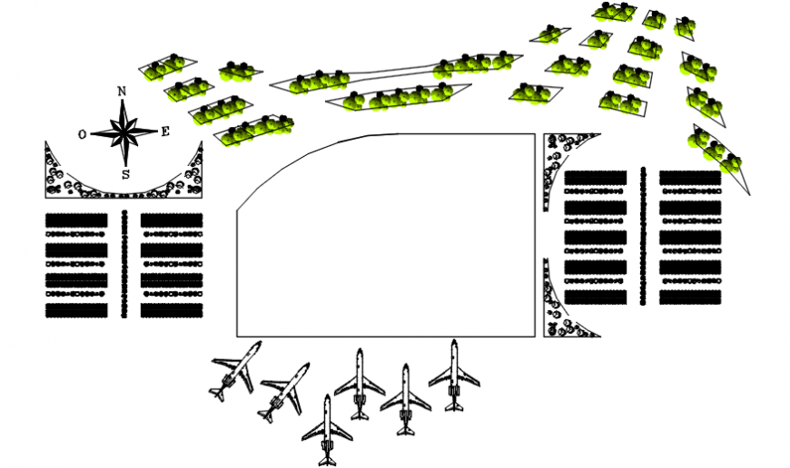 2 d cad drawing of upper floor airport Auto Cad software