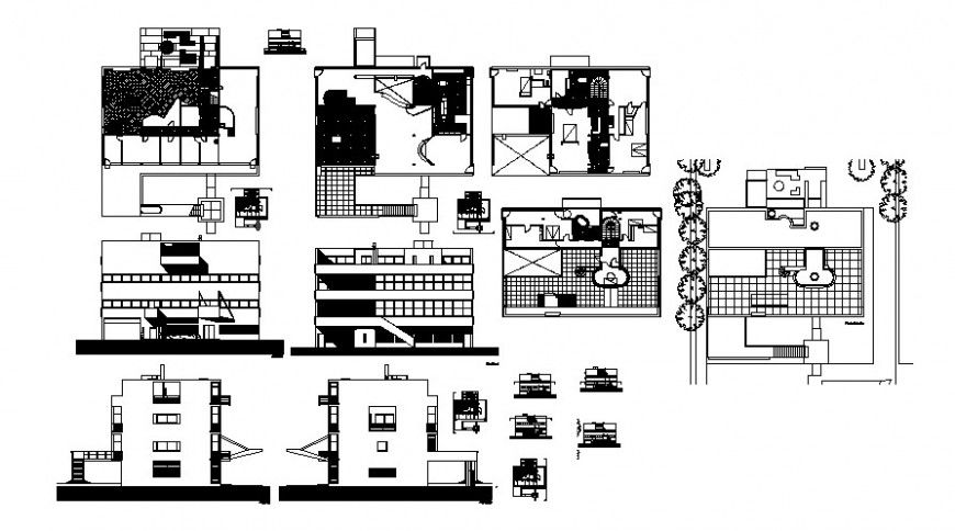 2 d cad drawing of villa plan layout Auto Cad software