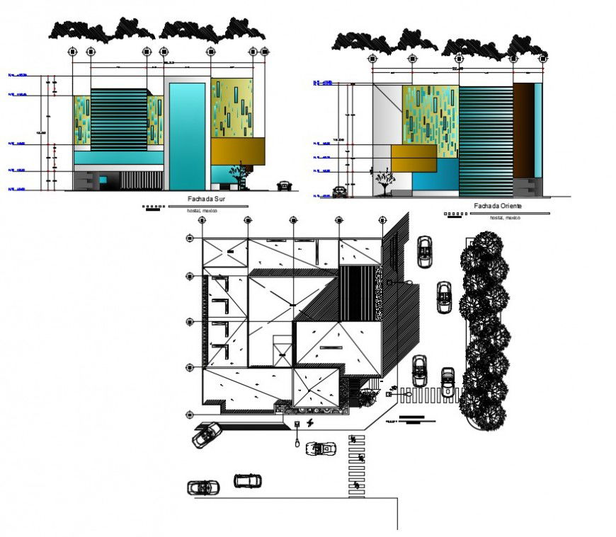 2 d cad drawing of wall cladding design for hostel auto cad software