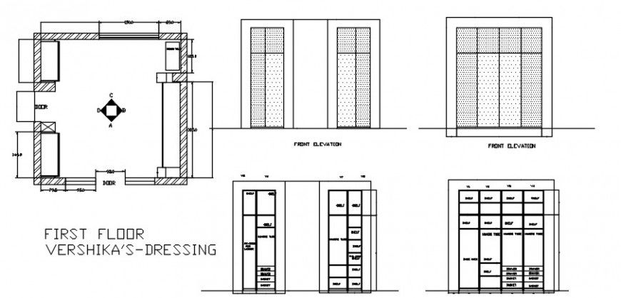 2 d cad drawing of wardrobe elevation auto cad software
