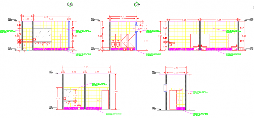 2 d cad drawing of washroom elevation auto cad software