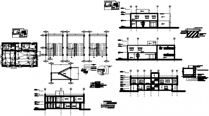 2 d cad drawing office exterior elevation 2 Auto Cad software
