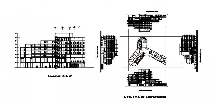 2 d cad drawing section building Auto Cad software