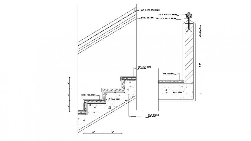 2 d cad drawing with stair 2 Auto Cad software
