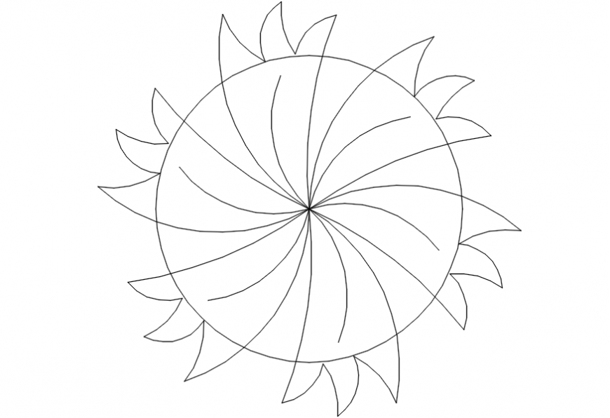 2 d cad drawings of round  plant Auto Cad software