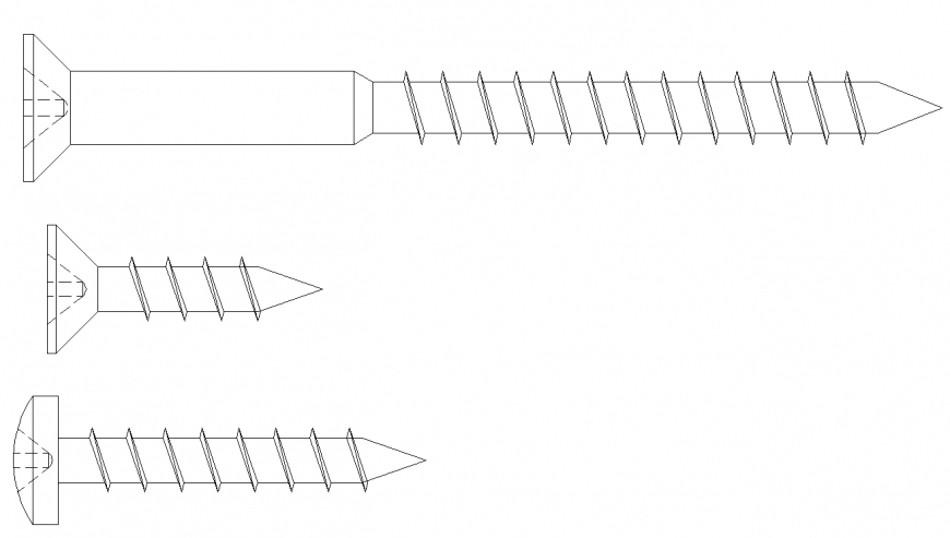 2 d dynamic screws detail dwg file