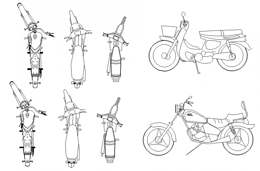 2 d motorcycle detail dwg file