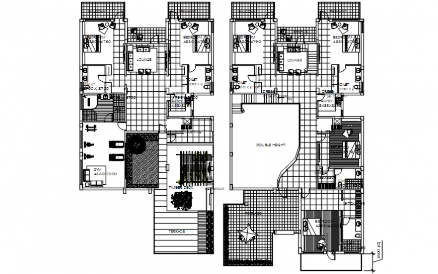 2 floor residence layout plan