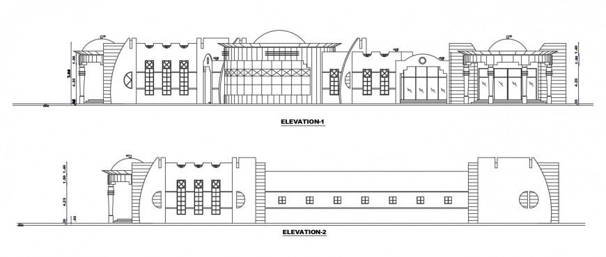 2 Stories club house cad file