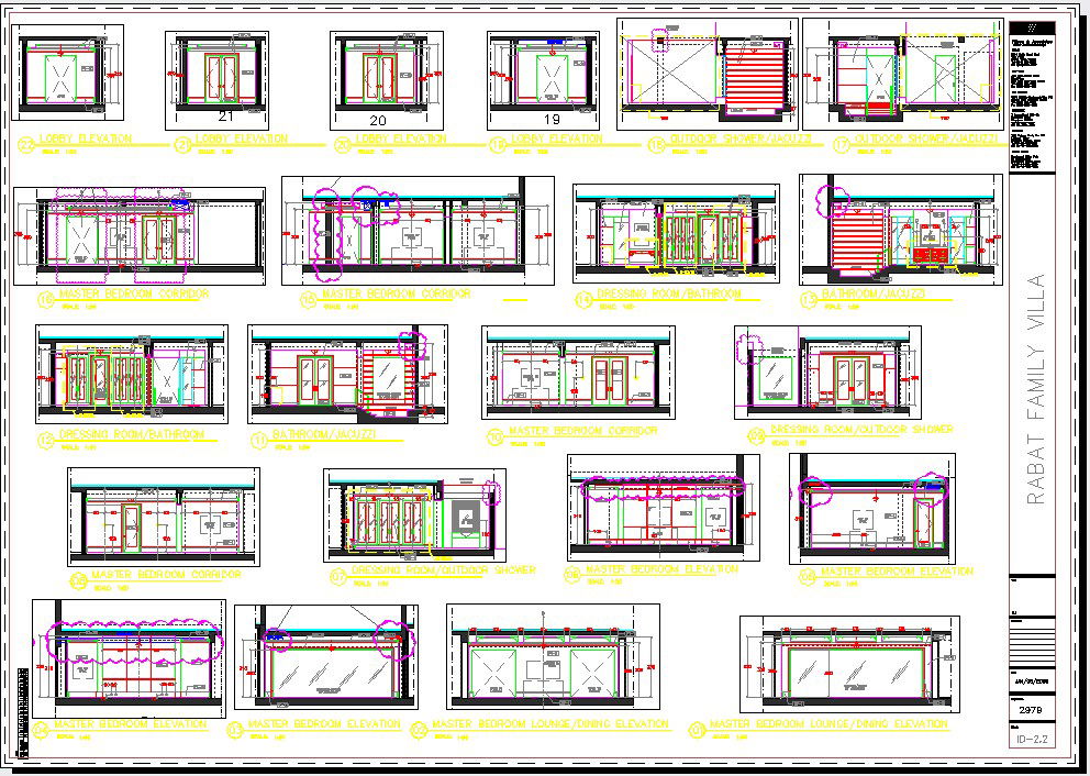 House interiors design drawing in autocad
