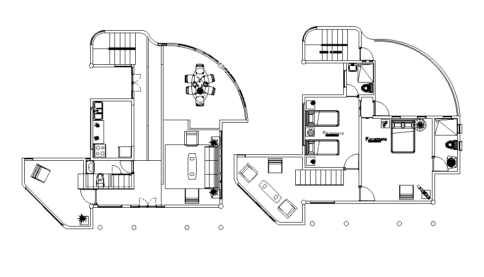 2bhk house plan is given in this Autocad drawing file. Download now.