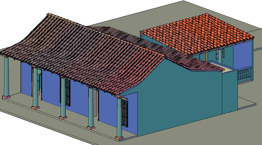 3D house model CAD drawing in DWG for architectural design
