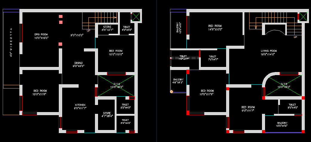 Multiple Bungalows Design CAD Drawings for Residential Planning