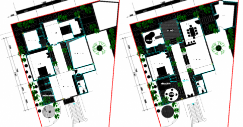 Villa Concept 2d CAD Drawing with Detailed Zoning and Floor Plans